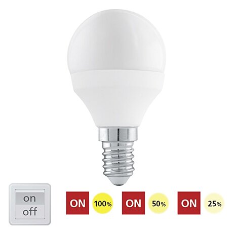 Krokově stmívatelná LED žárovka E14 6W 11583 teplá bílá Eglo