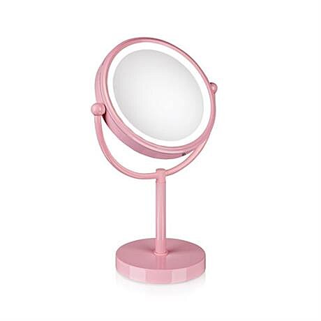 MAKE-UP stolní zrcadlo růžové