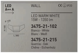 Montažní list Nástěnné LED svítidlo 3475-21-215 FLAP FABAS