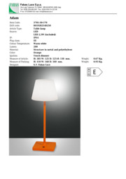 Montažní list Italská LED lampička ADAM 3701-30-170