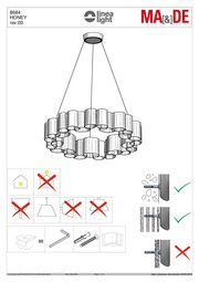 Montažní list Italské LED světlo pr.86cm Honey_PR 8684 Linea Light