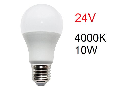LED žárovka E27 24V DC 10W 4000K A6010NW24DC
