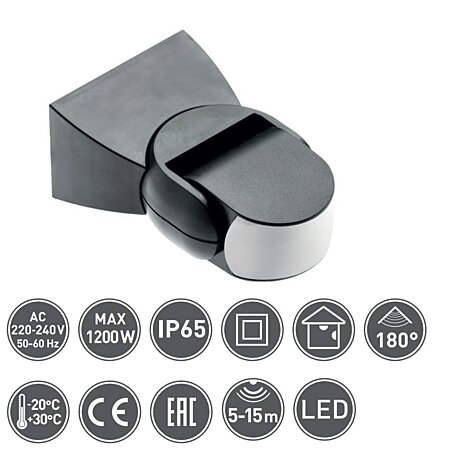 Mikrovlnné čidlo AE-CM9000-10 GTV černé náklopné IP65