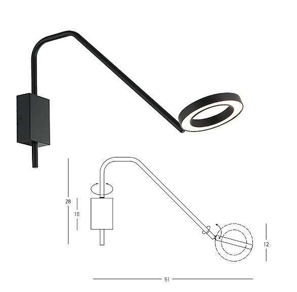 ZAMBELIS Chytré LED světlo 22042 Zambelis otočné černé matné