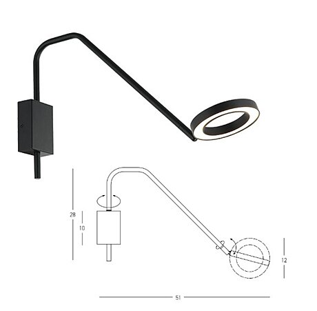 Chytré LED světlo 22042 Zambelis otočné černé matné