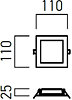 Zápustné LED svítidlo XFACE SQUARE 3000K FCQ01WW MWH