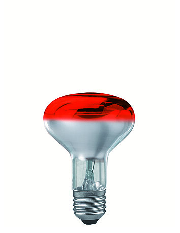 Reflektorová žárovka R80 60W červená