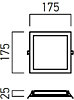 Zápustné LED svítidlo XFACE SQUARE 3000K FCQ03WW MWH