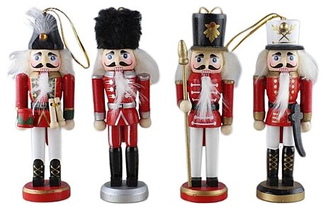 Dřevěná sada AWNC13R-4 louskáčků 4ks 13cm