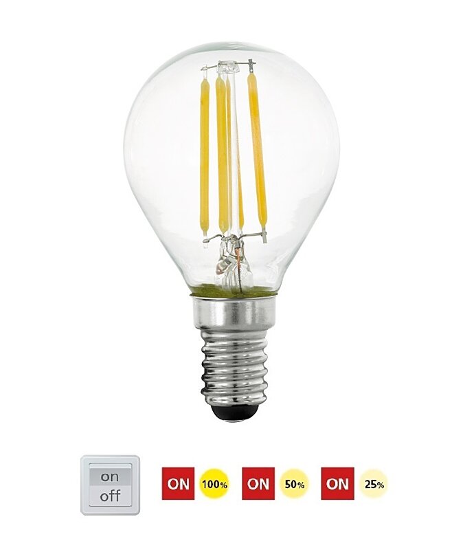 EGLO Krokově stmívatelná LED žárovka E14 4,5W 110183 vintage Eglo