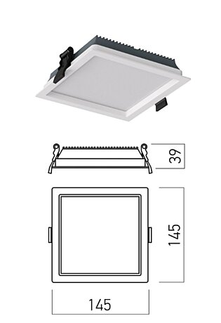 Vestavné 13W LED světlo EVS02CCT SWH Arelux