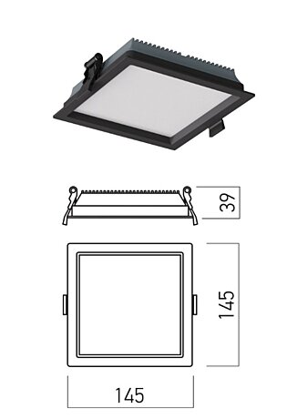 Vestavné 13W LED světlo EVS02CCT SBK Arelux