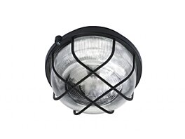 Technické světlo 604065 Round IP44 E27 černé s mřížkou