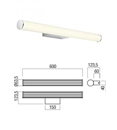 Koupelnové LED světlo Dizzy 01-3260 Redo group 60cm chrom
