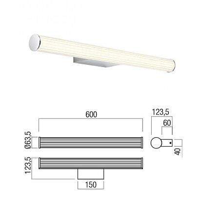 Koupelnové LED světlo Dizzy 01-3260 Redo group 60cm chrom