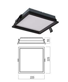 Vestavné 28W LED světlo EVS04CCT SBK Arelux