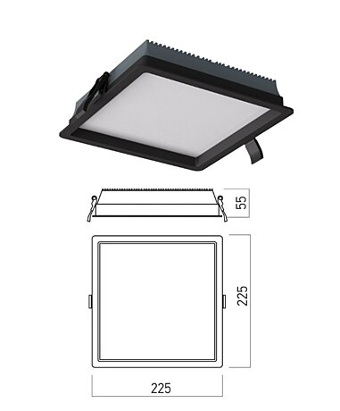 Vestavné 28W LED světlo EVS04CCT SBK Arelux