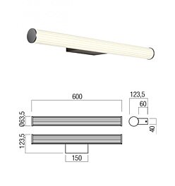 Koupelnové LED světlo Dizzy 01-3261 Redo group 60cm černé