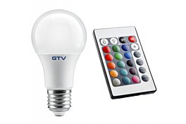 RGB LED žárovka E27 9W 830lm stmívatelná s ovladačem LD-PC2A60RGBW-9W