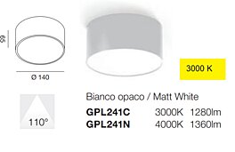 Italské světlo GPL241C Gea pr.14cm 3000K 1280lm