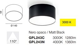 Italské světlo GPL243C Gea pr.14cm 3000K 1280lm