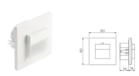 Čidlo pohybu CR-CR20000-00 max.200W LED IP20 120° CR-20