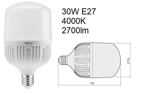 LED žárovka 30W LD-ALF100-30W E27 4000K 2700lm