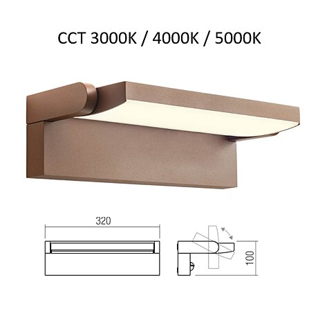 Venkovní světlo Flip 90716 CCT na fasádu Redo group corten