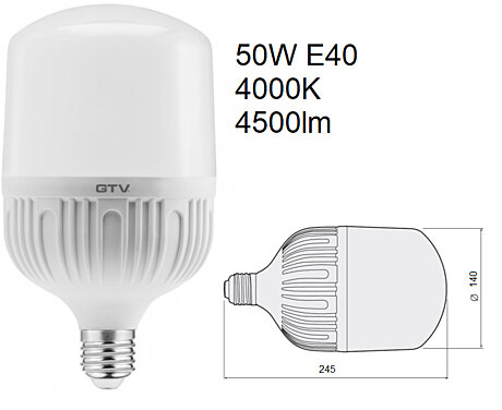 LED žárovka 50W LD-ALF140-50W E40 4000K 4500lm