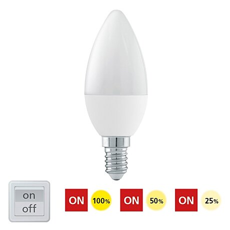 Krokově stmívatelná LED žárovka E14 6W 11582 denní bílá