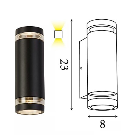 Venkovní nástěnné světlo 61100BK Searchlight