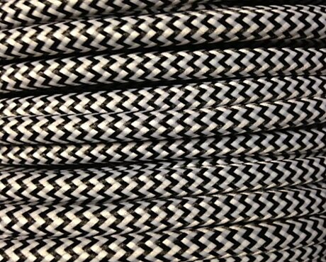 Textilní kabel černobílý 25000/2000 2x0,75mm