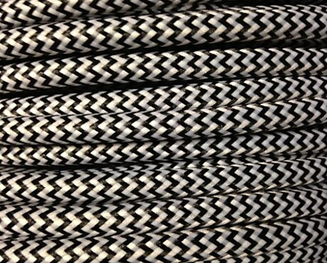 Textilní kabel černobílý 25000/2000 2x0,75mm