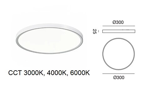 Italské světlo GPL322 CCT, pr.30cm