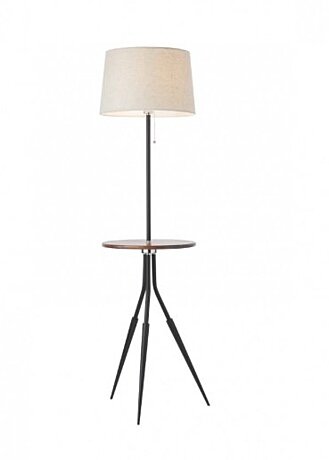 Stojací lampa 01-1464 se stolkem a šňůrkovým vypínačem Redo Group černá