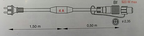 Napájecí kabel AC/DC -  pro sv. girlandy Maxileb-LED