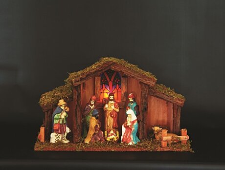 Vánoční, svítící betlém ze dřeva VD-AAA107010