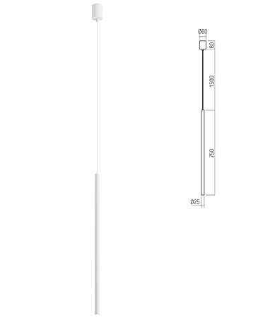 Závěsné světlo Kanji 01-4154 75cm Redo group