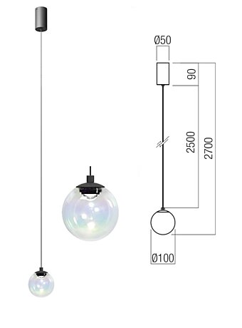 Závěsné světlo Irides 01-3955 pr.10cm Redo group