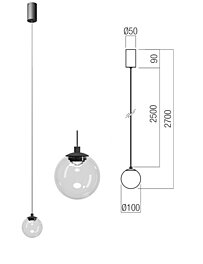 Závěsné světlo Irides 01-3956 pr.10cm Redo group
