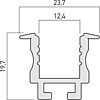 Hliníkový profil PRF061/300 pro zapuštěnou montáž dvou pásků, 3m