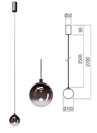 Závěsné světlo Irides 01-3966 pr.10cm Redo group