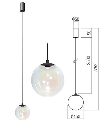 Závěsné světlo Irides 01-3593 pr.15cm Redo group