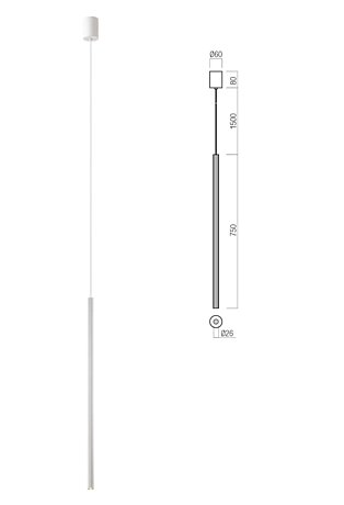 Závěsné světlo 01-3859 Nikos 75cm Redo group