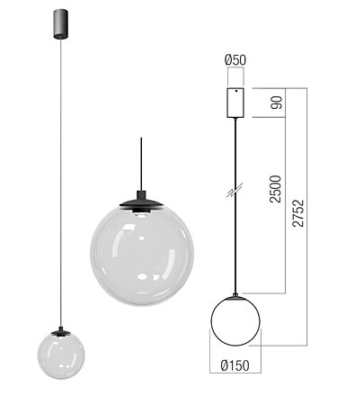 Závěsné světlo Irides 01-3957 pr.15cm Redo group
