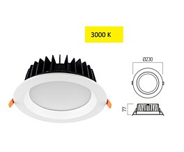 Vestavné 40W LED světlo MA11WW Arelux 3000K pr.23cm IP44