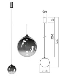 Závěsné světlo Irides 01-3962 pr.15cm Redo group