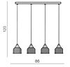 Skleněné závěsné svítidlo Azzardo Mora 4 line AZ2111