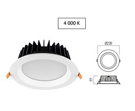 Vestavné 60W LED světlo MA12NW Arelux 4000K pr.23cm IP44