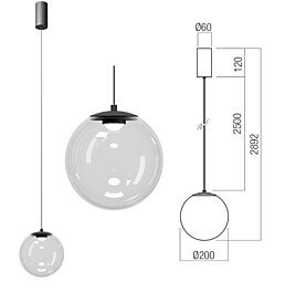 Závěsné světlo Irides 01-3958 pr.20cm Redo group